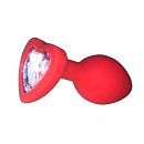   Red Silicone Heart White M