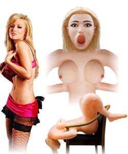   Kaydens Deep Throat Inflatable Doll with Vibrating Pussy and Ass