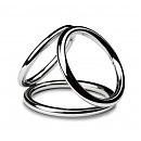    Sinner Gear Unbendable  Triad Chamber Metal Cock and Ball Ring  Large