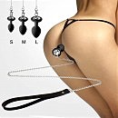    Art of Sex Silicone Anal Plug with Leash size L   Black