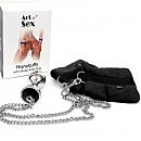      Art of Sex Handcuffs with Metal Anal Plug  size M Black