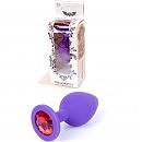   -Jewellery Purple Silikon PLUG MediumRed Diamond