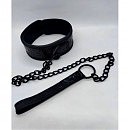    DS Fetish Collar with leash black iron