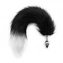   S   DS Fetish Anal plug S faux fur fox tail Black/white polyester, 7  2,5 