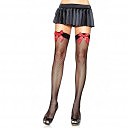      Leg Avenue Fishnet Thigh Highs With Bow O/S