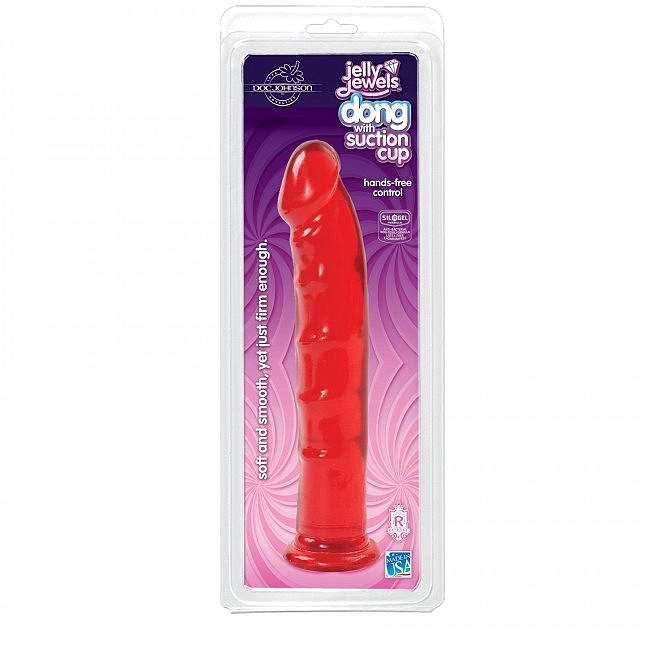  Doc Johnson Jelly Jewels  Dong with Suction Cup  Red, 20   3,8 