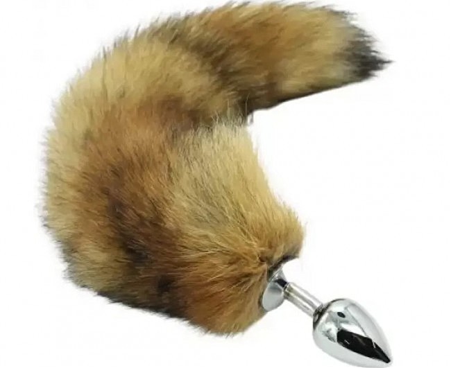   S   DS Fetish Anal plug S fox tail natural fox