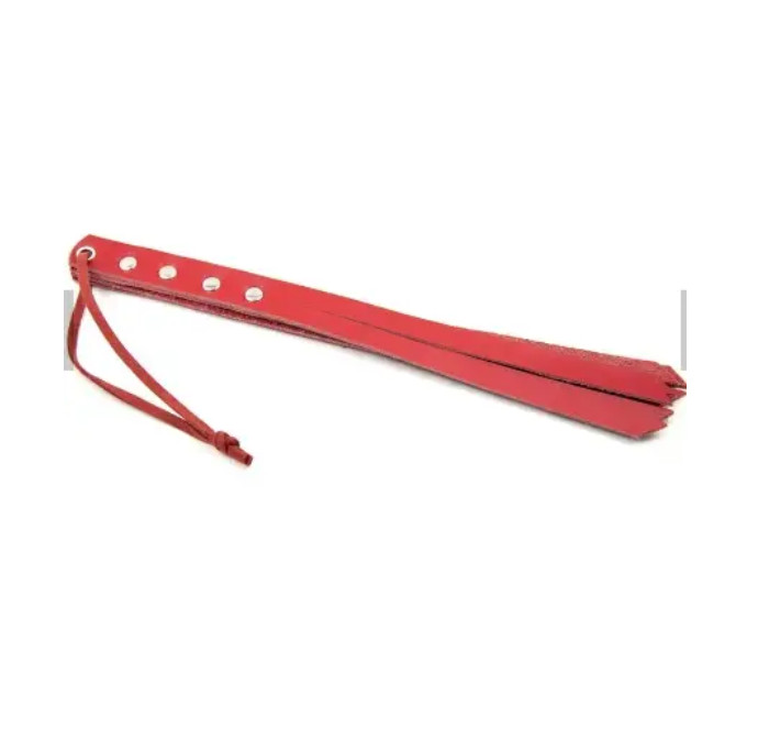  DS Fetish mini leather flogger red