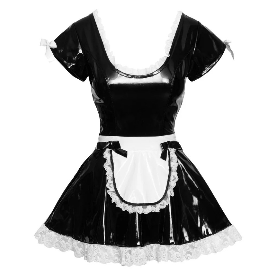    Black Level Vinyl Maids Dress, S, 
