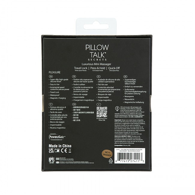  Pillow Talk Secrets — Pleasure — Clitoral Vibrator Wand — Black