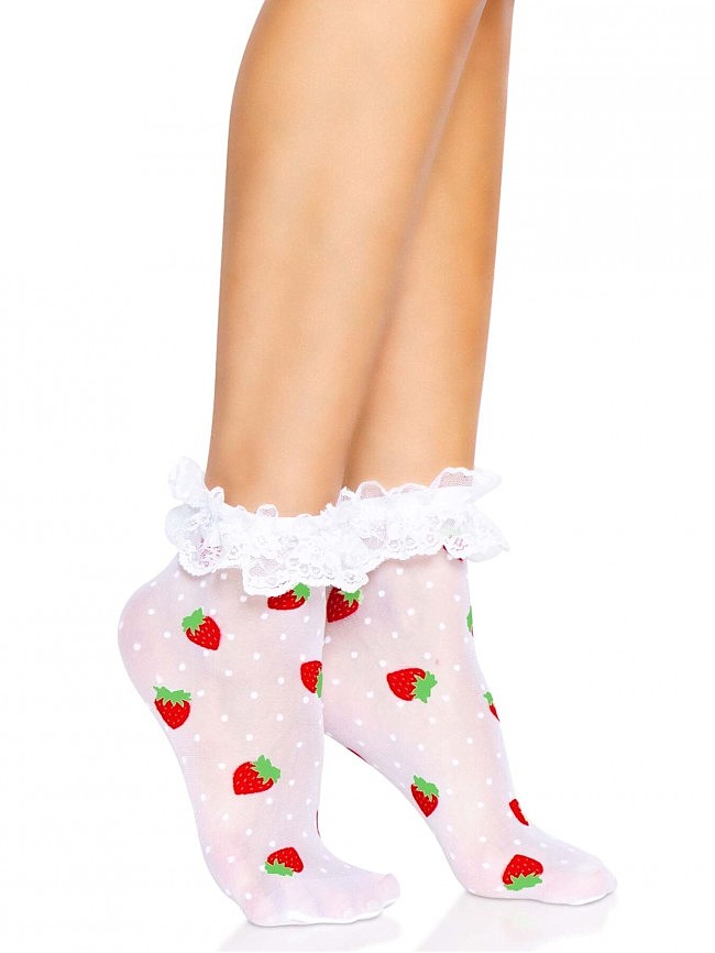 Leg Avenue Strawberry ruffle top anklets