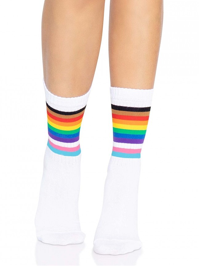  Leg Avenue Pride crew socks Rainbow