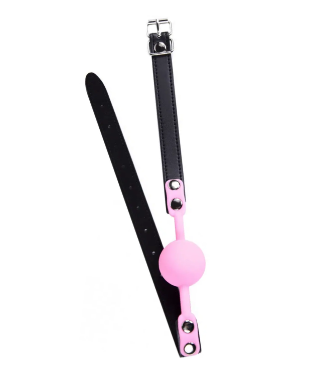   Silicone ball gag metal accesso pink
