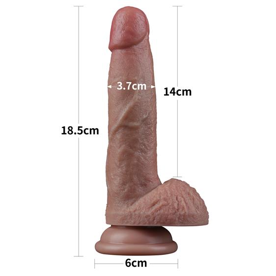   Dual-Layered Silicone Cock 7» Brown 