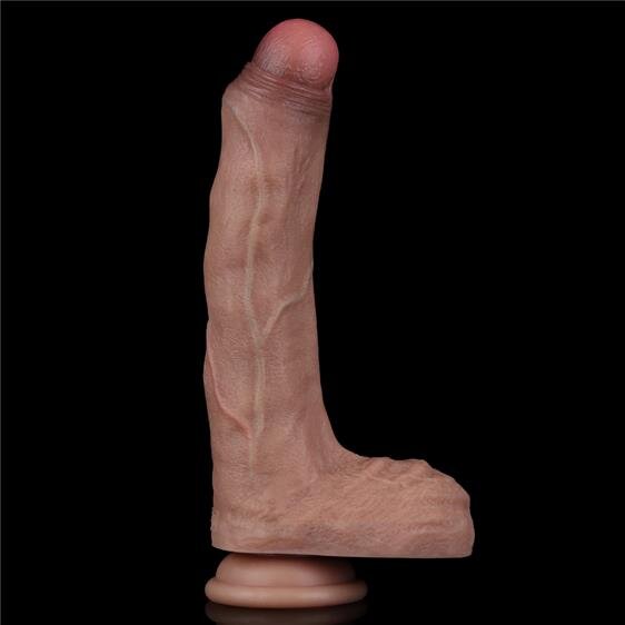   Dual-Layered Silicone Cock 8.5» Brown