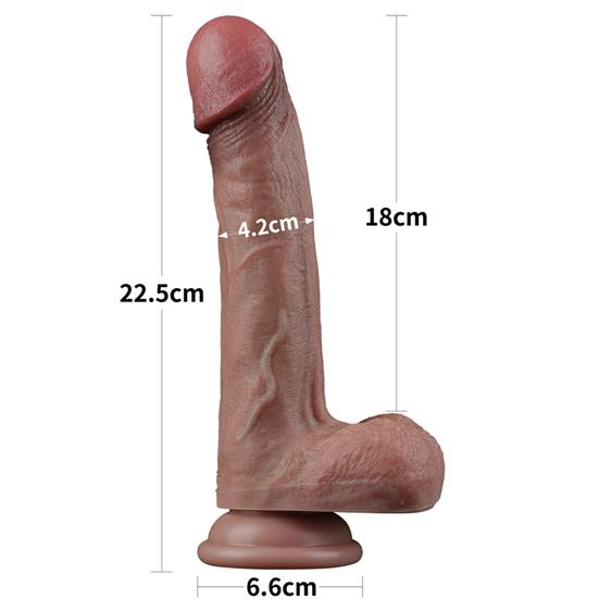   Dual-Layered Silicone Cock 9» Brown, 