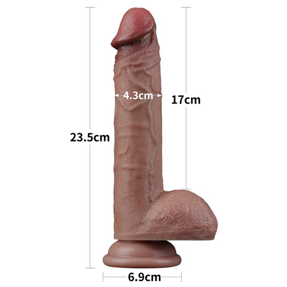  LoveToy Dual-Layered Silicone Cock 9» Brown 23,5  4,3 
